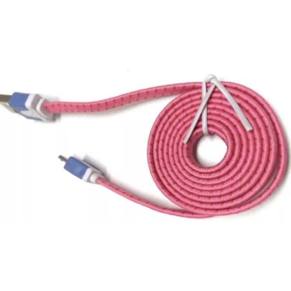 6 FT braided flat Micro USB Charging cable for Android Devices Samsung LG Kindle